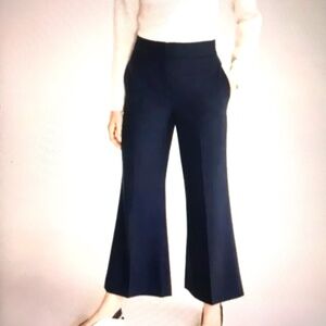 REBECCA TAYLOR Chino Wide Leg Pants Flare Cropped Cotton Blue Women’s Size 8